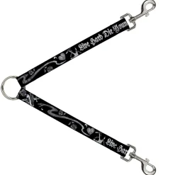 Dog Leash Splitter - Live Hard Die Young Black/White