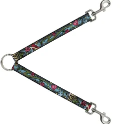 Dog Leash Splitter - Live Hard Die Young CLOSE-UP Turquoise