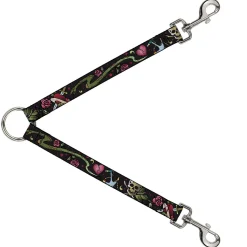 Dog Leash Splitter - Live Hard Die Young CLOSE-UP Black
