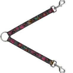 Dog Leash Splitter - Love Kills CLOSE-UP Gray