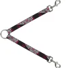 Dog Leash Splitter - Love Me w Sketch Stars & Stripes Black White Fuchsia