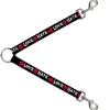 Dog Leash Splitter - Love/Hate Black/White/Fuchsia