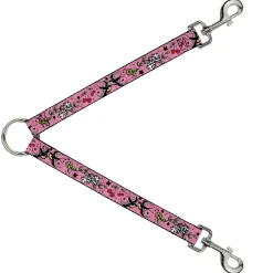 Dog Leash Splitter - Lucky CLOSE-UP Pink