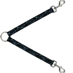 Dog Leash Splitter - Marble Black/Baby Blue