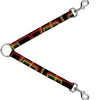Dog Leash Splitter - Maze Lines Black/Rasta