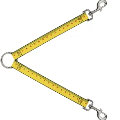 Dog Leash Splitter - Measuring Tape Yellow/Black/Red