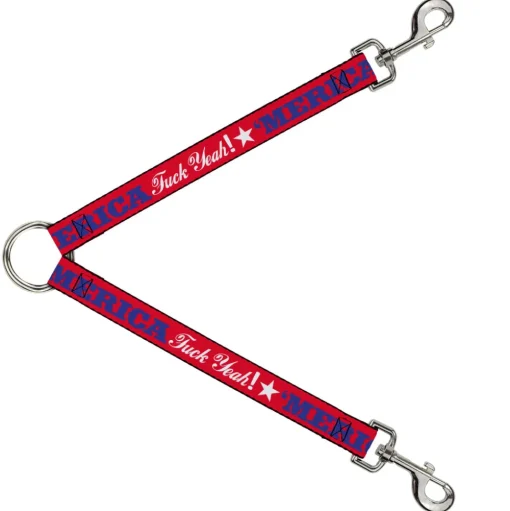 Dog Leash Splitter - 'MERICA FUCK YEAH!/Star Red/Blue/White