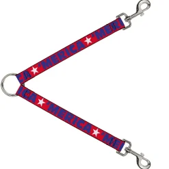Dog Leash Splitter - 'MERICA/Star Red/Blue/White