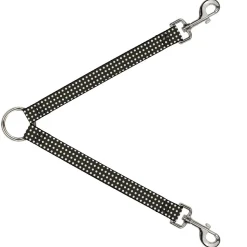 Dog Leash Splitter - Micro Polka Dots Black/White