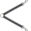 Dog Leash Splitter - Mini Hearts Black/Multi Color
