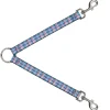 Dog Leash Splitter - Mini Houndstooth Gray/Baby Blue/Pink