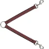 Dog Leash Splitter - Mini Hearts Black/Red/White