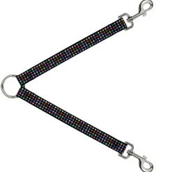 Dog Leash Splitter - Mini Stars Black/Multi Color