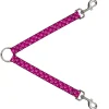 Dog Leash Splitter - Mini Peace Hearts Fuchsia/White