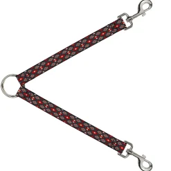Dog Leash Splitter - Mini Navajo Black/Gray/Red/White