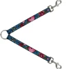 Dog Leash Splitter - Mom & Dad CLOSE-UP Blue w/Sparrows