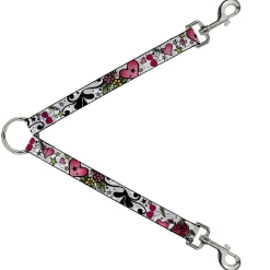 Dog Leash Splitter - Mom & Dad CLOSE-UP White