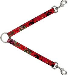 Dog Leash Splitter - Mom & Dad CLOSE-UP Red