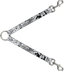 Dog Leash Splitter - Mom & Dad Black/White