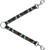 Dog Leash Splitter - Mud Flap Girls w/Stripes Gray/Turquoise/Orange
