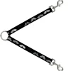 Dog Leash Splitter - Mustache Sketch Black/White