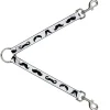 Dog Leash Splitter - Mustaches Straight White/Black