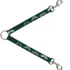 Dog Leash Splitter - Mustaches Green/Sketch