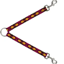 Dog Leash Splitter - Navajo Orange/Purple/Yellow/Pink/Green/Black