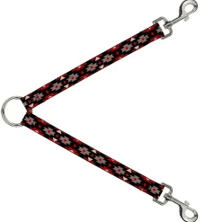 Dog Leash Splitter - Navajo Red/Black/Gray/Red