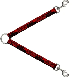 Dog Leash Splitter - ONLY GOD CAN JUDGE ME/Stripe Red/Black/Red