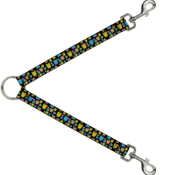 Dog Leash Splitter - Owls Black/Multi Neon