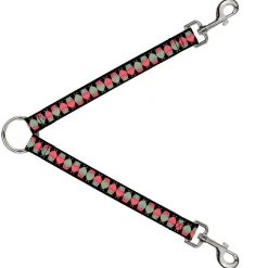 Dog Leash Splitter - Owls Flip Black/Mauve/Sage