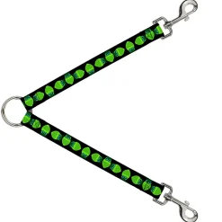 Dog Leash Splitter - Owls Spin Black/Green