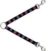 Dog Leash Splitter - Owls Black/Fuchsia/Purple/Turquoise