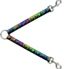 Dog Leash Splitter - Paint Drips Black/Multi Neon