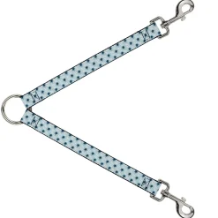 Dog Leash Splitter - Palm Trees & Waves Monogram Blues/White