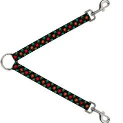 Dog Leash Splitter - Palm Trees Black/Multi Color