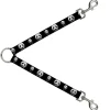 Dog Leash Splitter - Panda w/Gold Chain Black