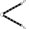 Dog Leash Splitter - Panda Bear Sugar Skull Black/White