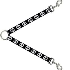Dog Leash Splitter - Panda Face Black/White
