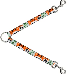 Dog Leash Splitter - Panda w/Tiger Hat