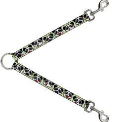 Dog Leash Splitter - Panda Bear Cartoon Bamboo