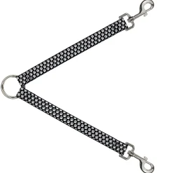 Dog Leash Splitter - Paw Print Black/White