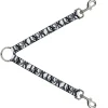 Dog Leash Splitter - Peace Dots White/Black