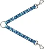 Dog Leash Splitter - Peace Dots White/Blue