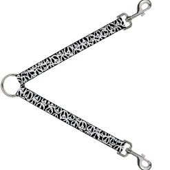 Dog Leash Splitter - Peace Black/White