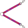 Dog Leash Splitter - Peace Hearts Repeat Fuchsia/Neon