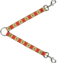 Dog Leash Splitter - Peace Blocks Red/Yellow/Blue
