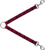 Dog Leash Splitter - Peace Dots Black/Fuchsia