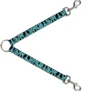 Dog Leash Splitter - Peace Sketch Black/Baby Blue